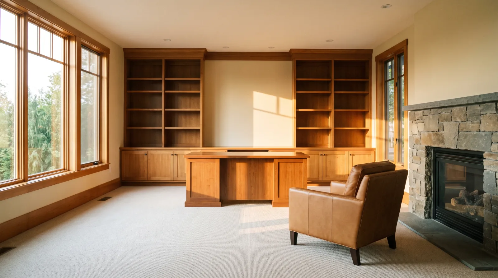An empty, quiet room set up as a calm planning space for fiduciary paperwork-free discussion